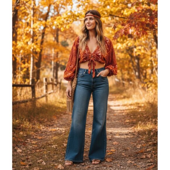 Free People Crop Blouse - Picture 1 of 7